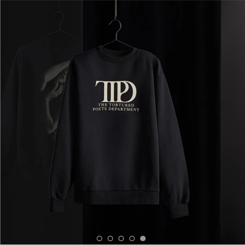 Tortured Poets Department Sold Out Black Crewneck Size M